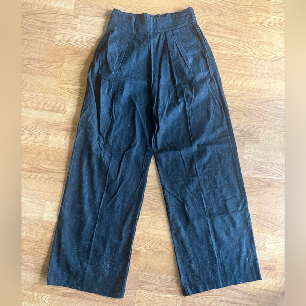 NWOT Abercrombie Linen Cotton Pull On Ultra Wide Leg Pants